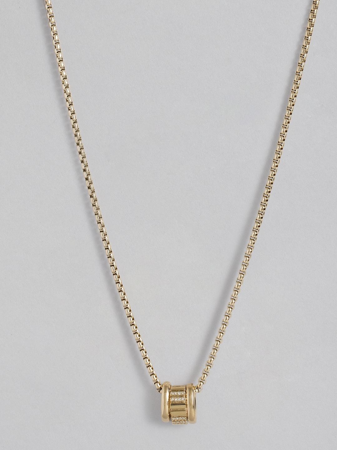 calvin klein minimalistic crystals studded pendant with chain