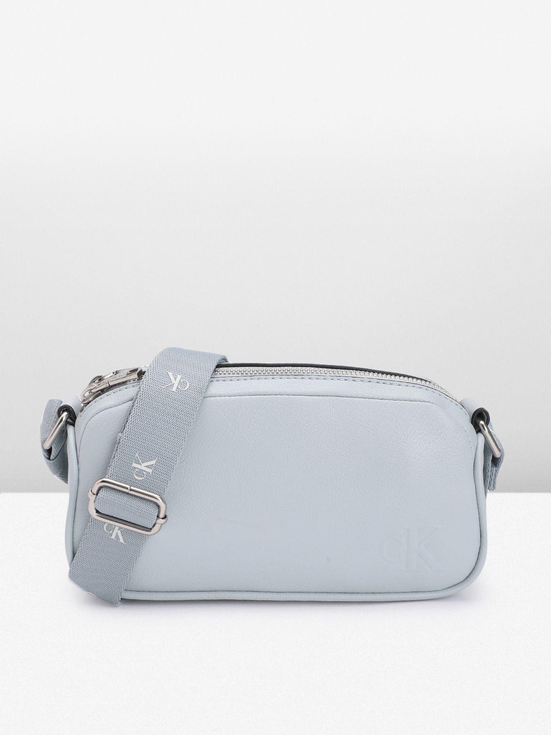 calvin klein solid structured ultralight sling bag with minimal brand logo embossed detail