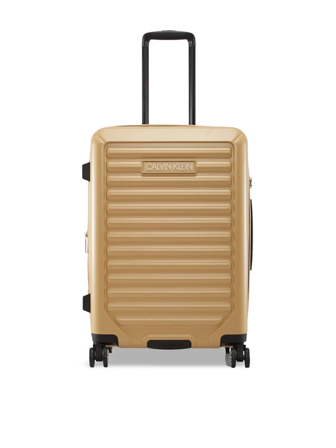 calvin klein textured hard-sided abs 24" medium trolley suitcase
