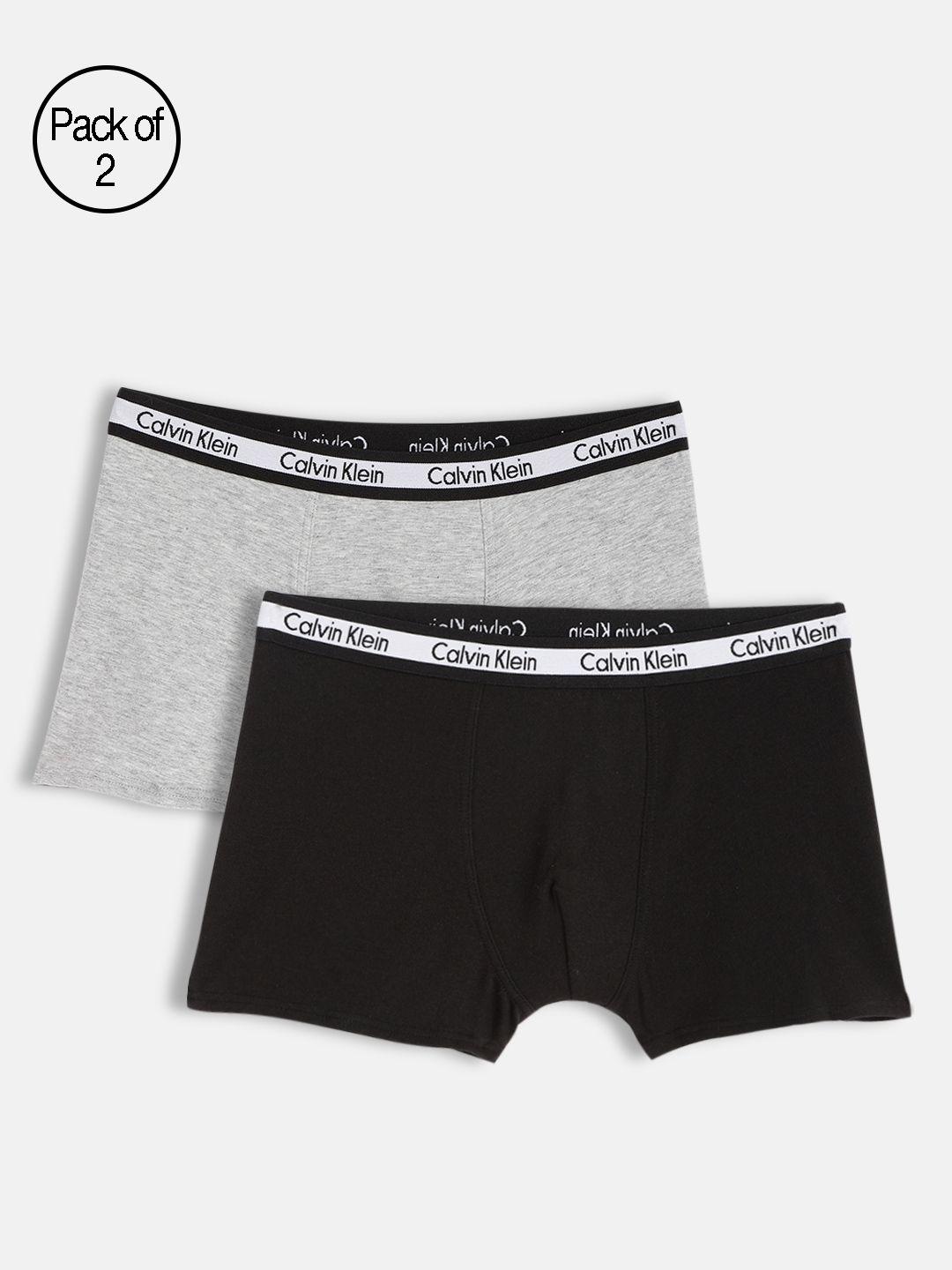 calvin klein underwear boys pack of 2 solid assorted knitted stretchable trunks b7003820ub