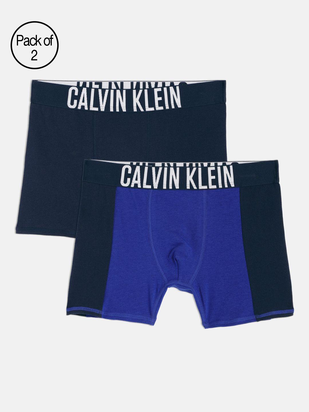 calvin klein underwear boys pack of 2 solid assorted stretchable boxer briefs b7003800st