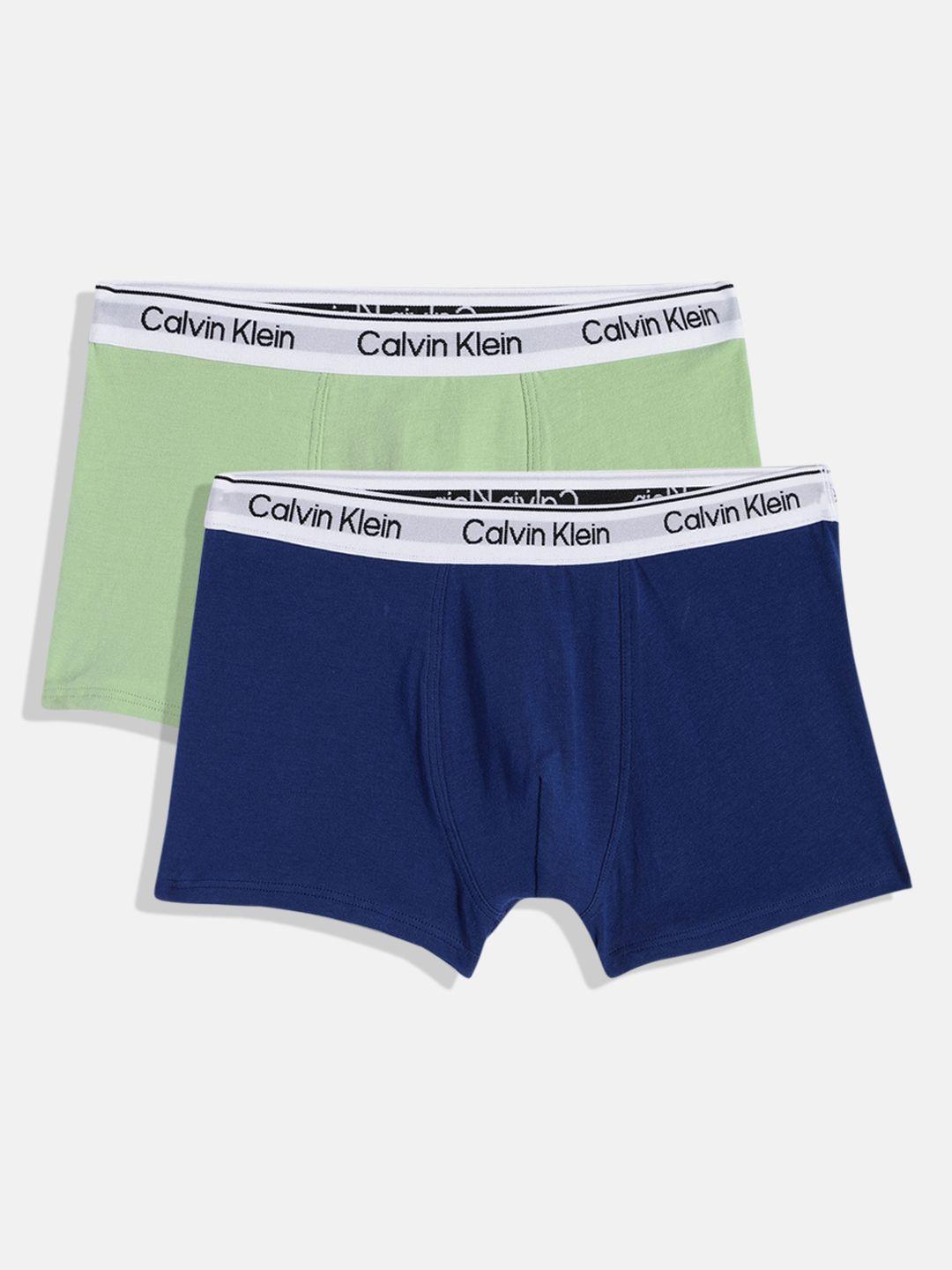calvin klein underwear boys pack of 2 solid trunks b7004190t4