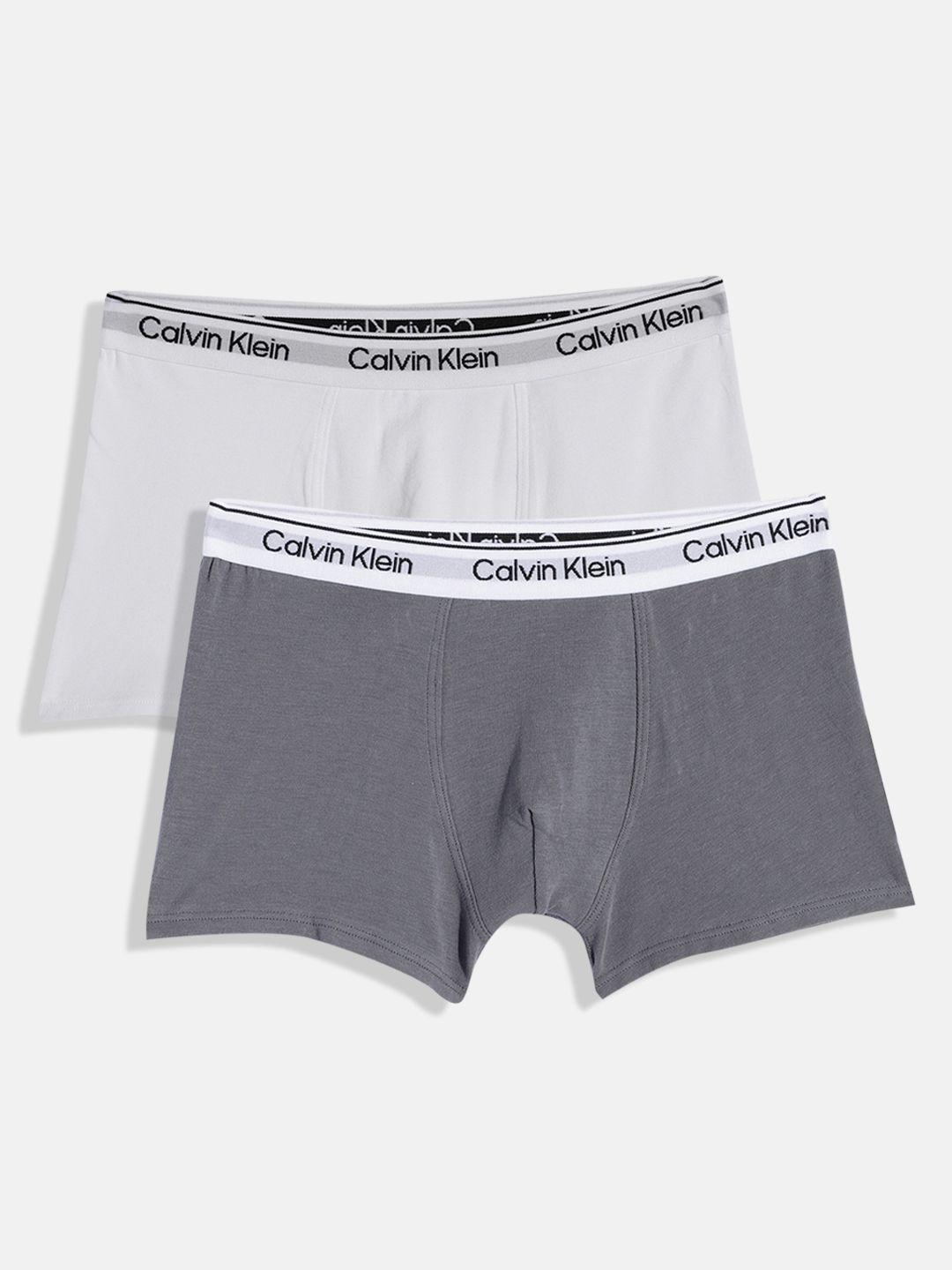 calvin klein underwear boys pack of 2 solid trunks b7004190ud