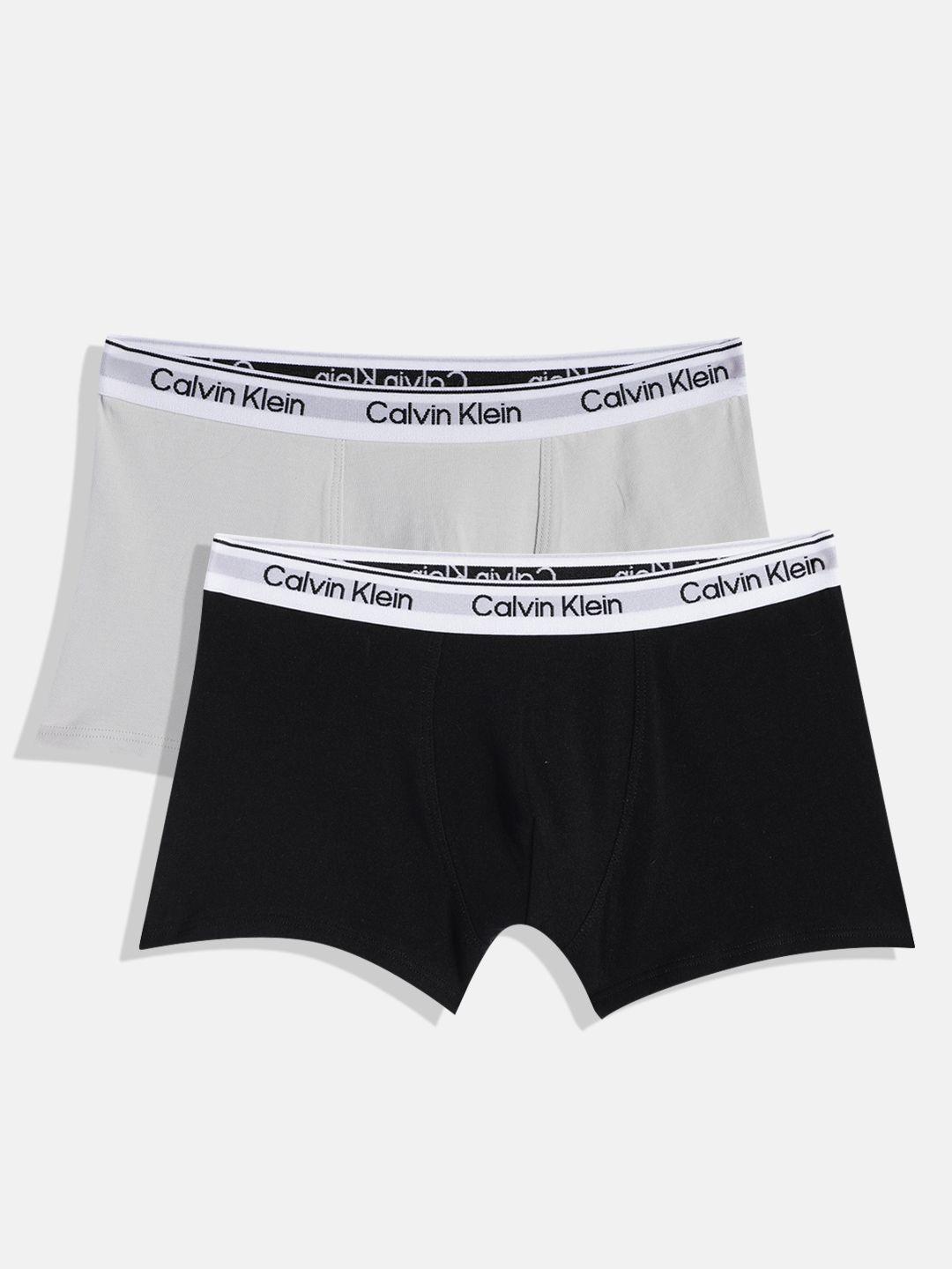 calvin klein underwear boys pack of 2 solid trunks b7004190ue
