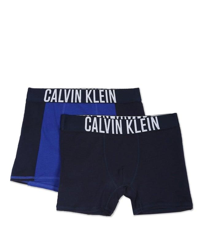 calvin klein underwear kids deep marine logo regular fit boxers - pack of 2