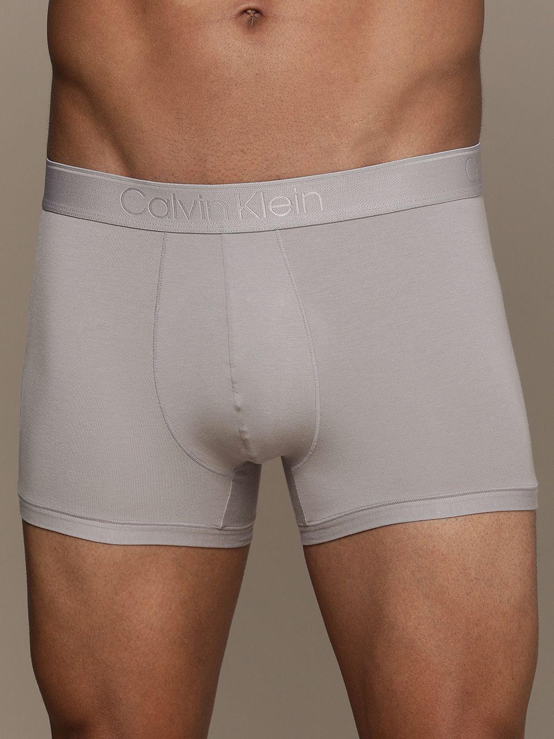 calvin klein underwear men grey solid trunks