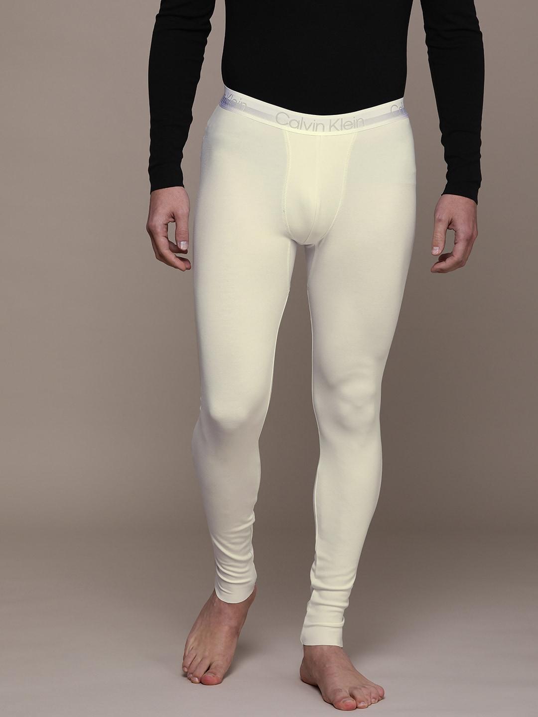 calvin klein underwear men off-white solid lounge pants