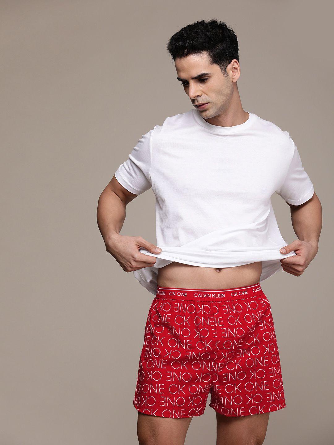 calvin klein underwear men pure cotton brand logo printed boxers nb2998v4y