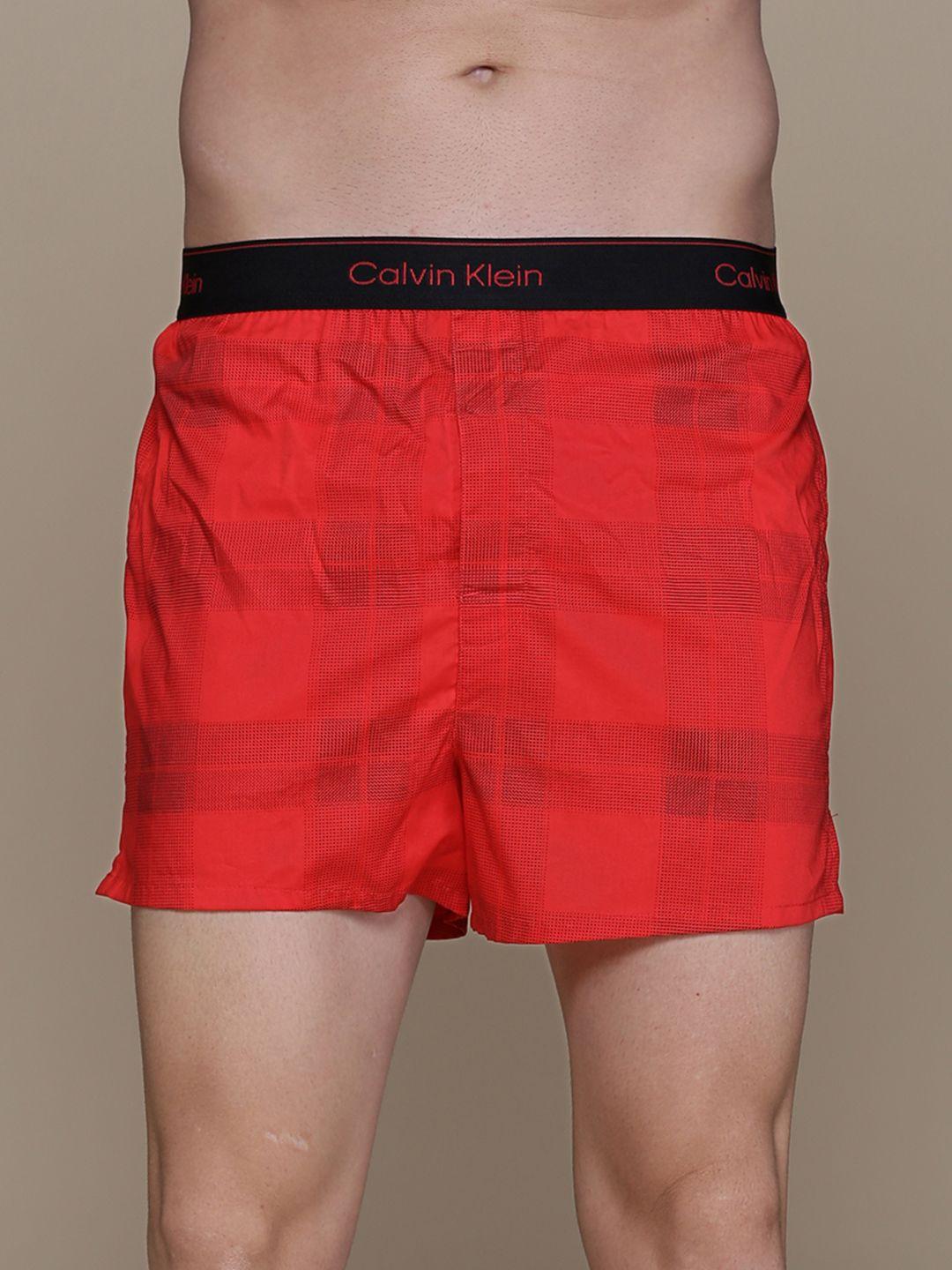 calvin klein underwear men red checked boxers nb33615vn