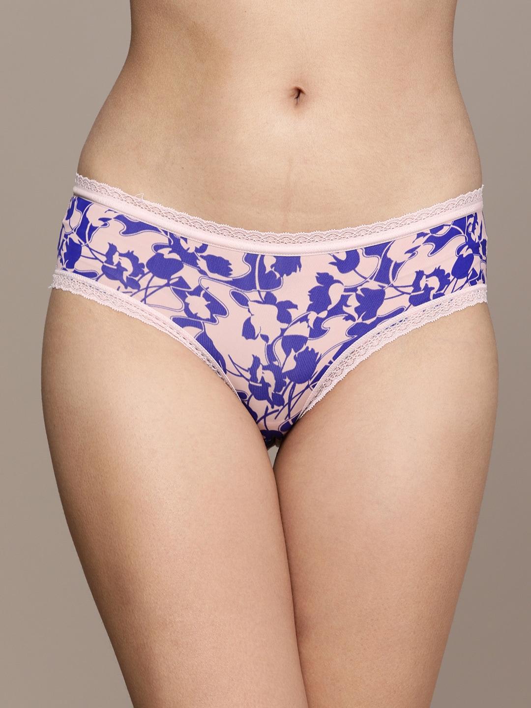 calvin klein underwear women pink & violet printed hipster qd3767w1d