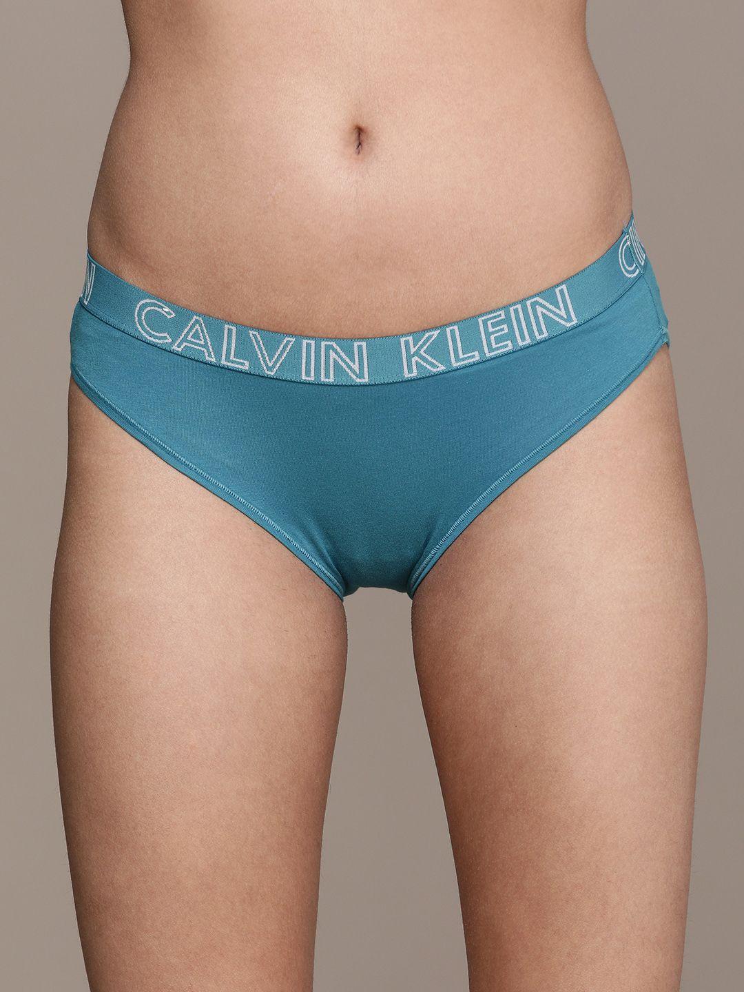 calvin klein underwear women teal solid bikini briefs