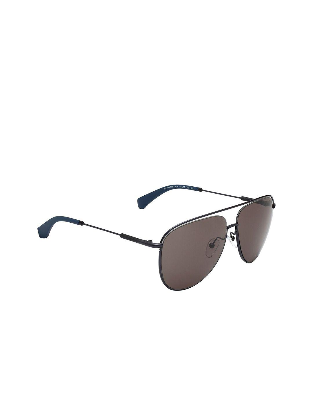 calvin klein unisex aviator sunglasses with uv protected lens ckj 154af 403 60 s