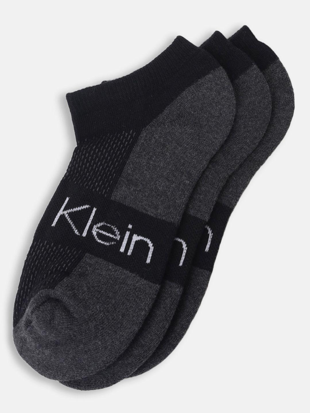 calvin klein unisex pack of 3 colourblocked ankle length socks