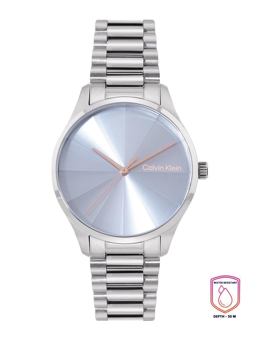 calvin klein unisex patterned dial & stainless steel analogue watch 25200230