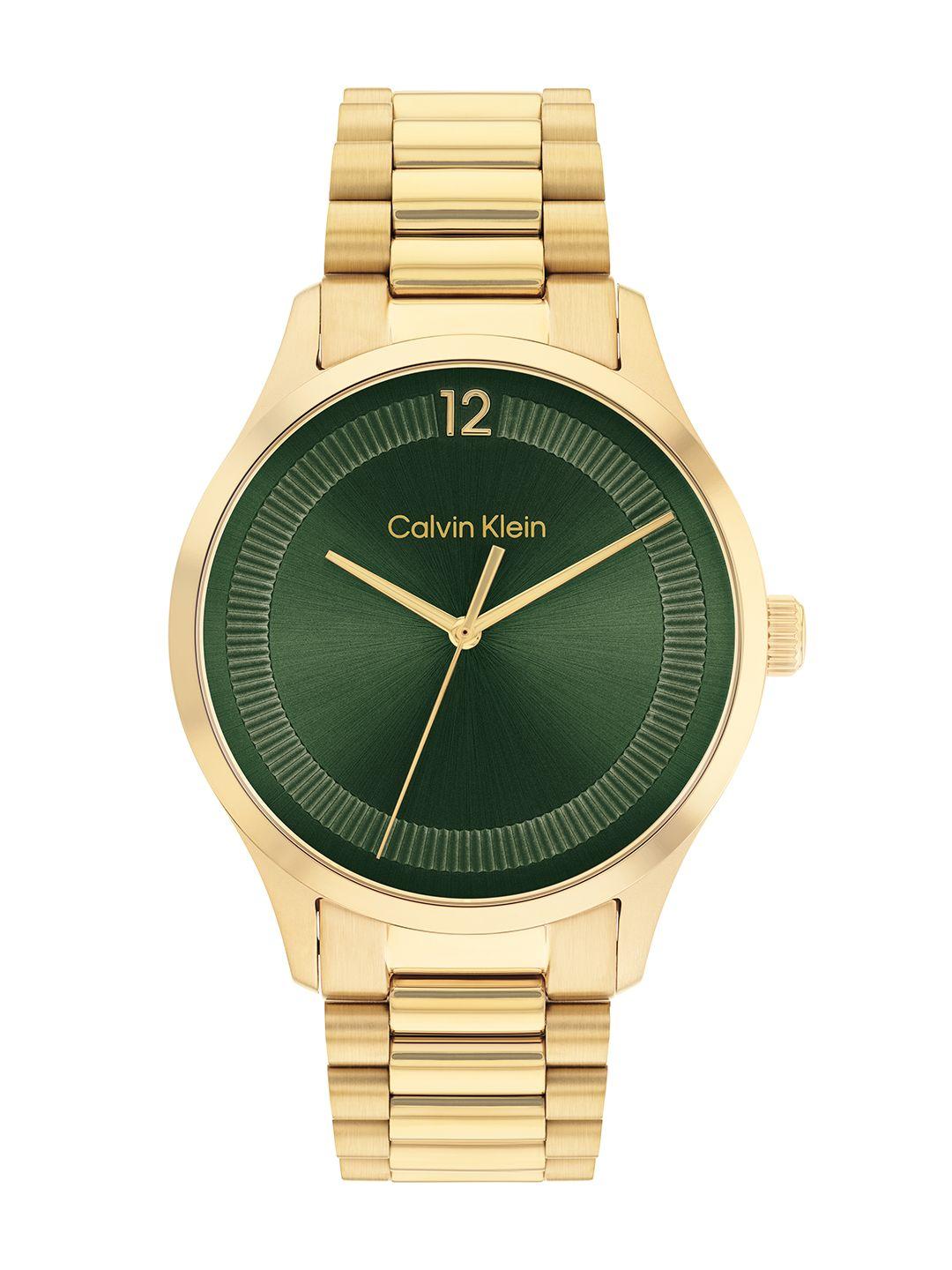 calvin klein unisex solid dial & stainless steel bracelet style analogue watch 25200229