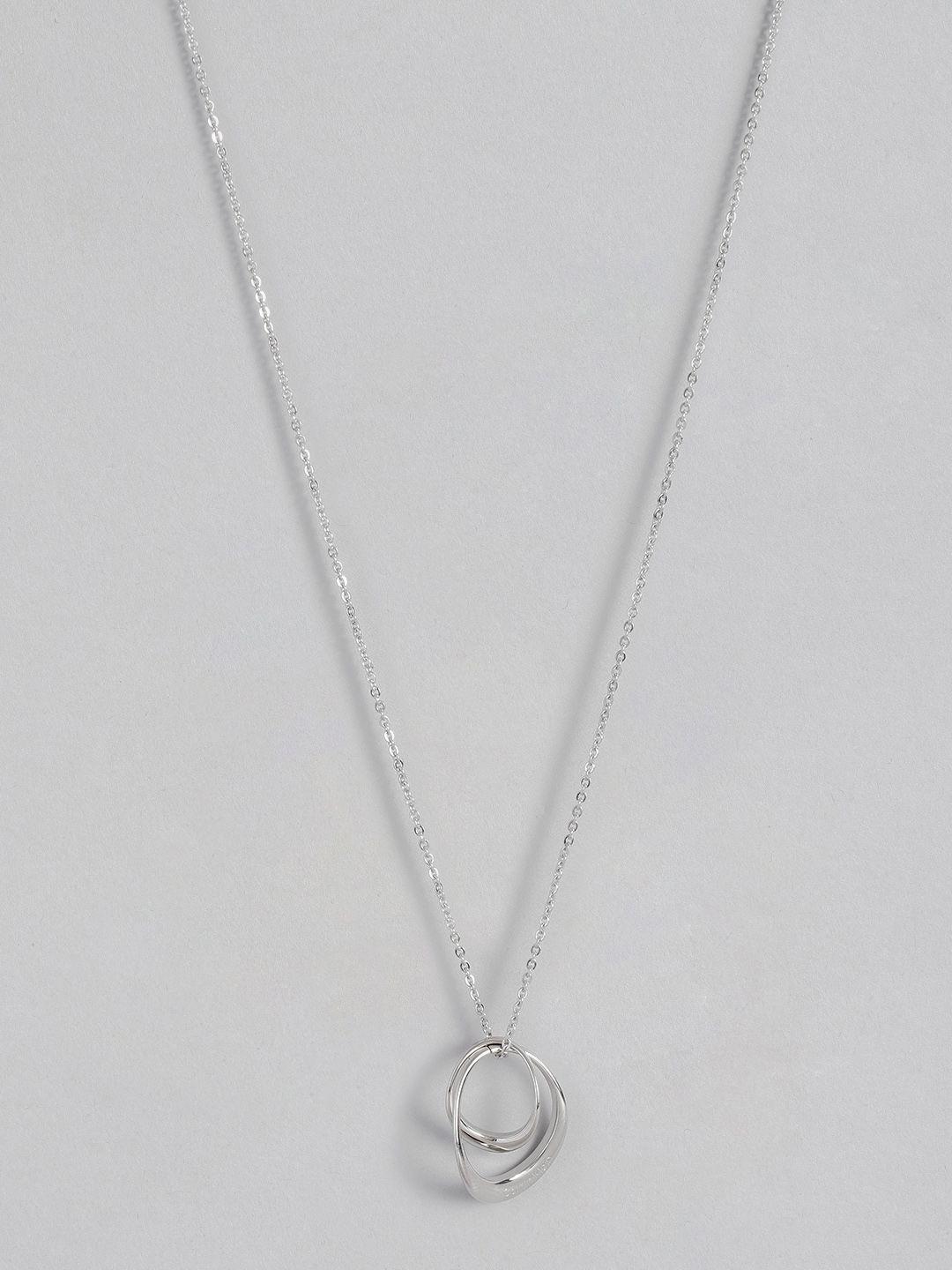calvin klein warped stainless steel necklace
