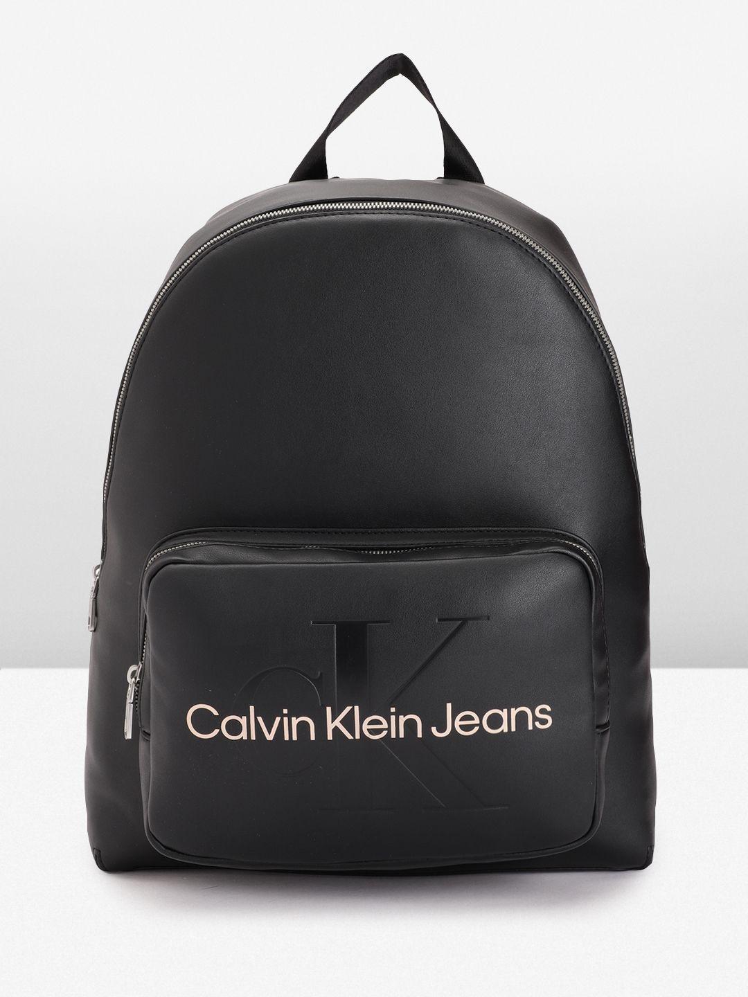 calvin klein women brand logo printed & debossed backpack