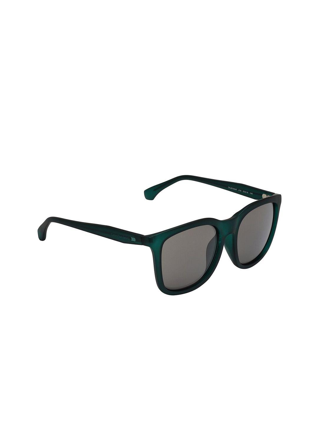calvin klein women grey lens & green square sunglasses with uv protected lens