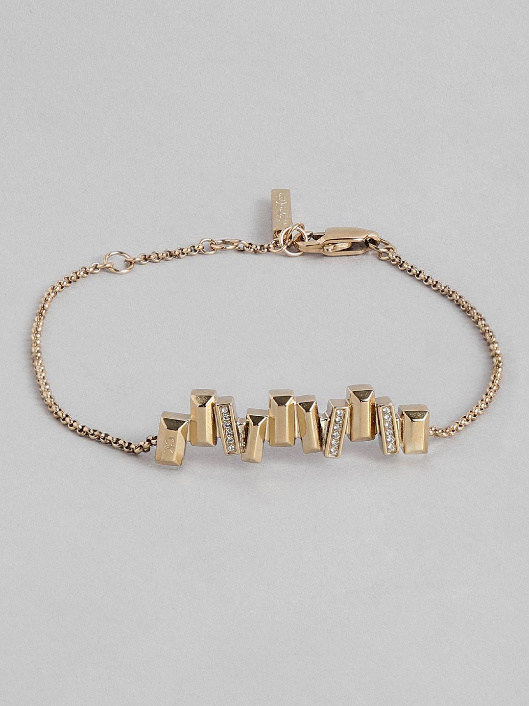 calvin klein women luster crystals studded charm bracelet