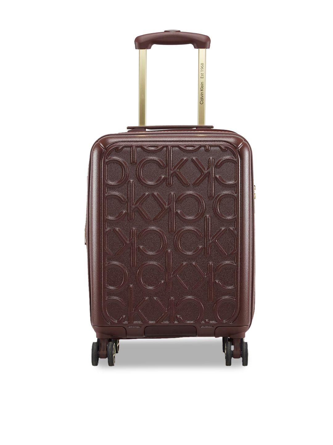 calvin klein big monogram abs material hard-sided cabin trolley suitcase