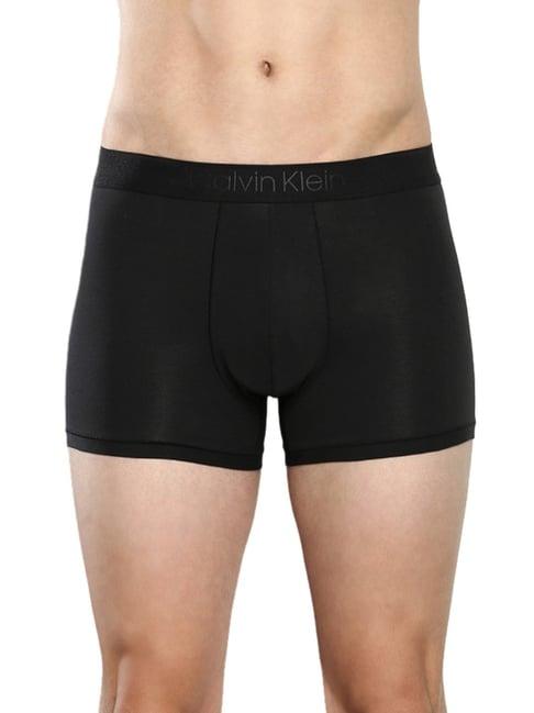 calvin klein black cotton regular fit trunks