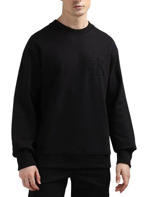 calvin klein black cotton relaxed fit sweatshirt