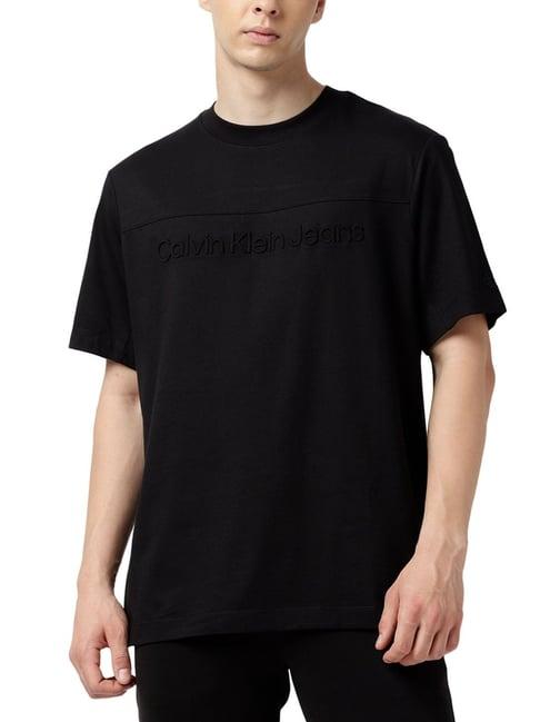 calvin klein black logo oversized fit t-shirts