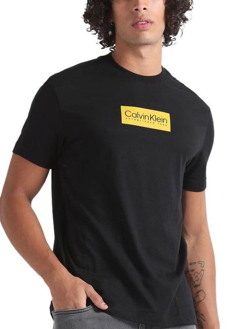 calvin klein black logo regular fit t-shirt