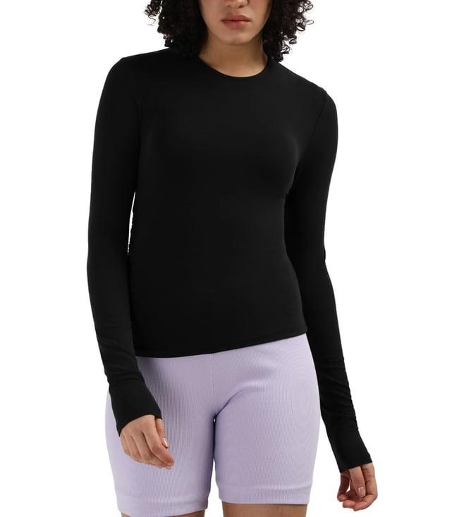 calvin klein black modal women's slim fit top