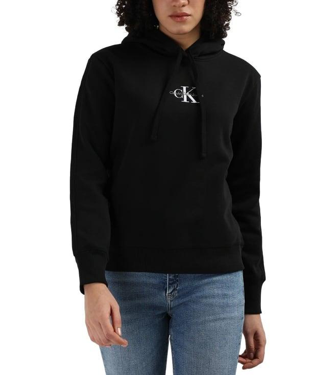 calvin klein black polyester women's regular fit pullover