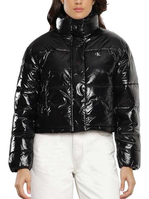 calvin klein black quilted regular fit puffer jacket