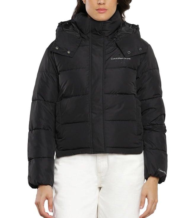 calvin klein black quilted regular fit puffer jacket