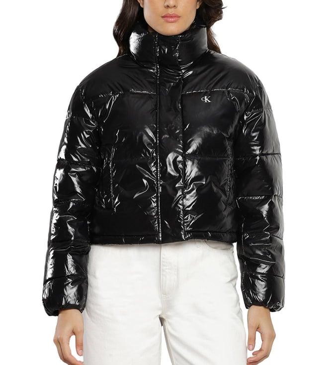 calvin klein black quilted regular fit puffer jacket