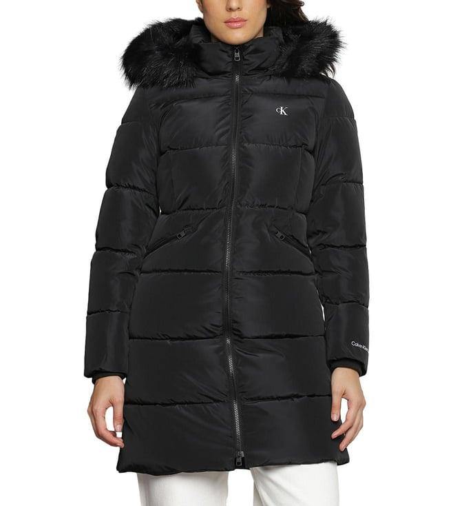 calvin klein black quilted slim fit puffer jacket