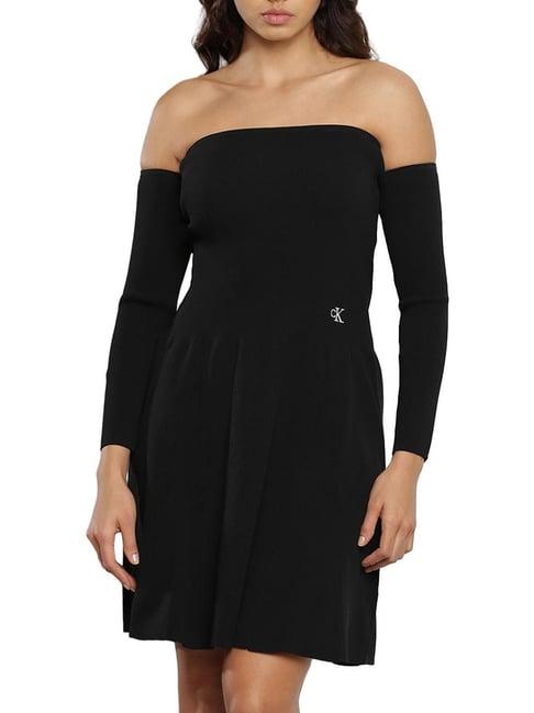 calvin klein black regular fit dress