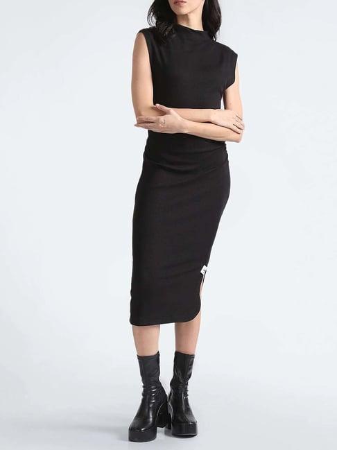 calvin klein black regular fit dress