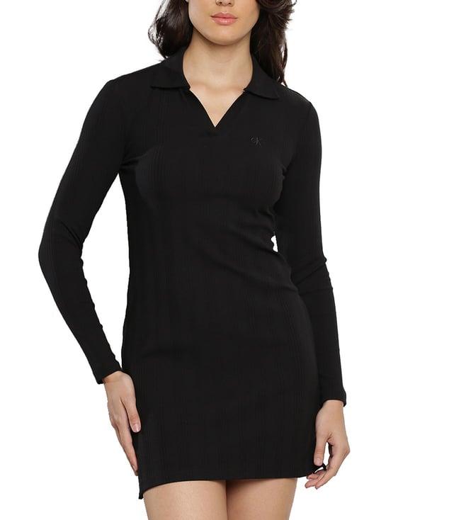 calvin klein black regular fit dress