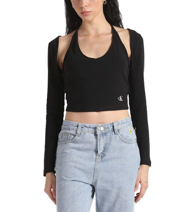 calvin klein black regular fit top