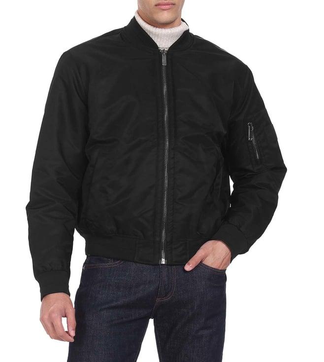 calvin klein black relaxed fit bomber jacket