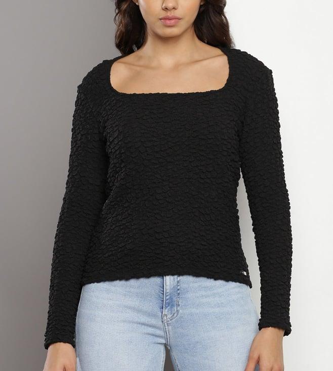 calvin klein black self regular fit sweater