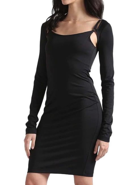 calvin klein black skinny fit dress