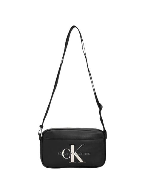 calvin klein black soft medium camera bag