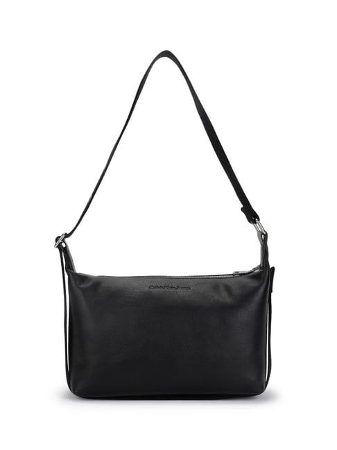 calvin klein black ultralight medium shoulder bag