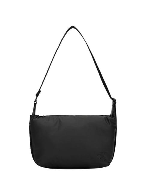 calvin klein black ultralight medium shoulder bag