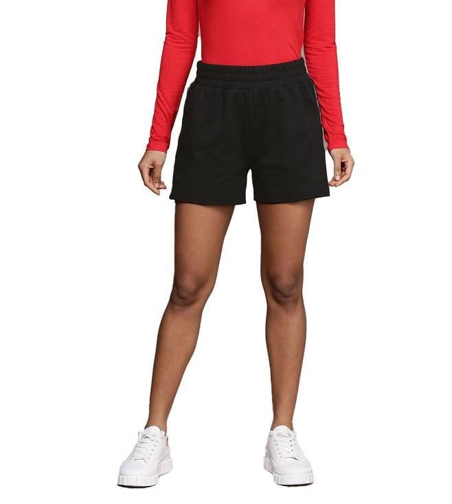 calvin klein black womens solid regular shorts