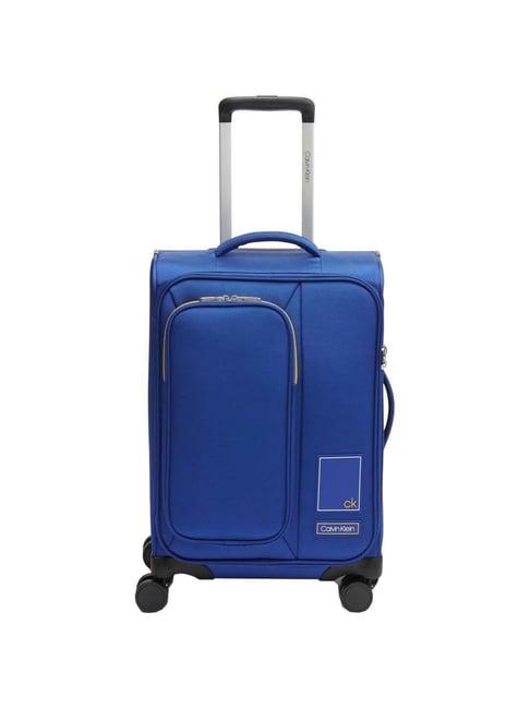 calvin klein blue small soft cabin trolley - 35.56 cm