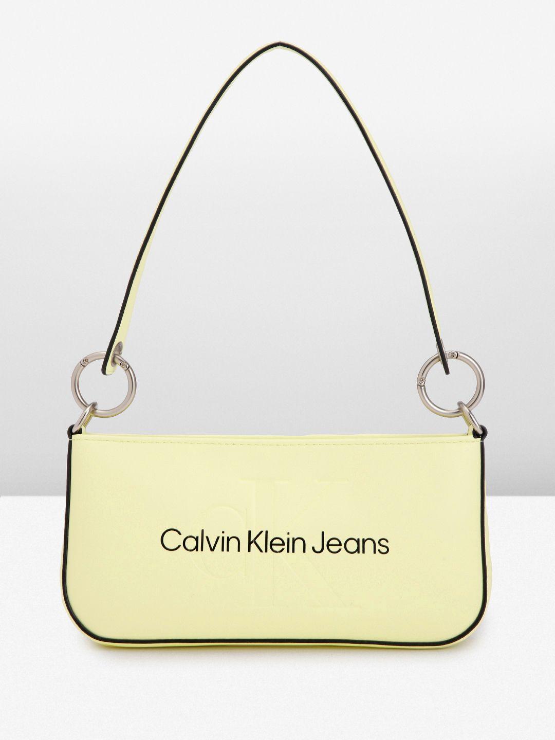 calvin klein brand logo printed structured mini shoulder bag