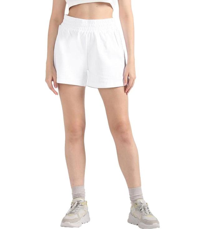 calvin klein bright white logo regular fit shorts