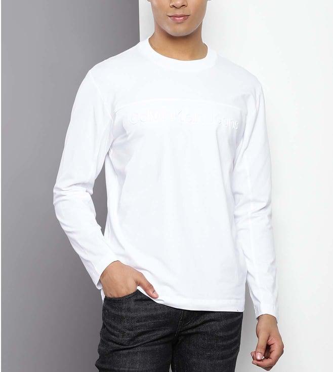 calvin klein bright white logo regular fit t-shirt