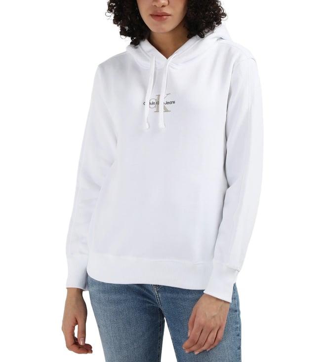 calvin klein bright white polyester women's regular fit sweatshirt